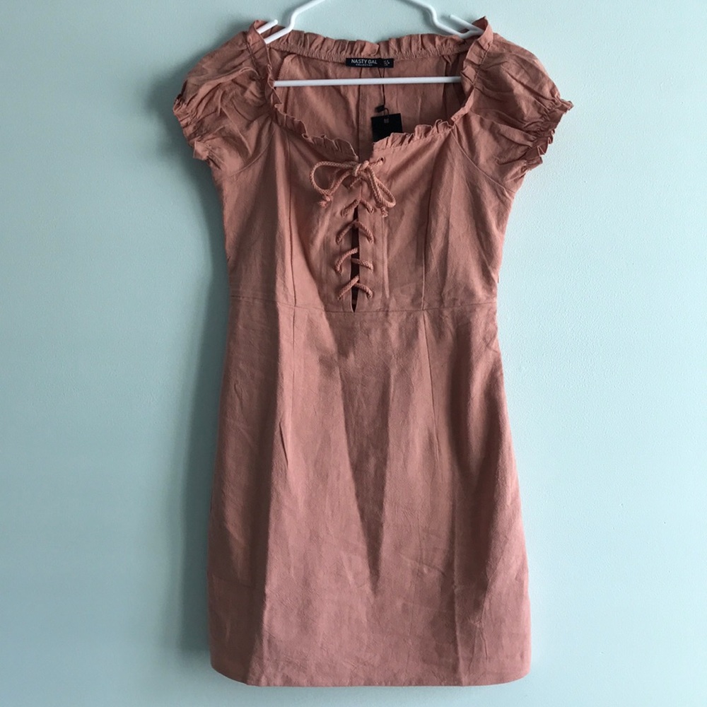 Nasty Gal Strings Attached Lace Up Mini Dress- NEW